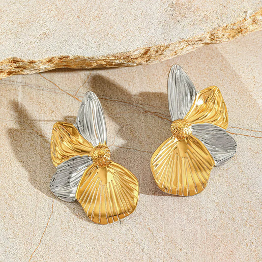 ARETES FLOR BICOLOR