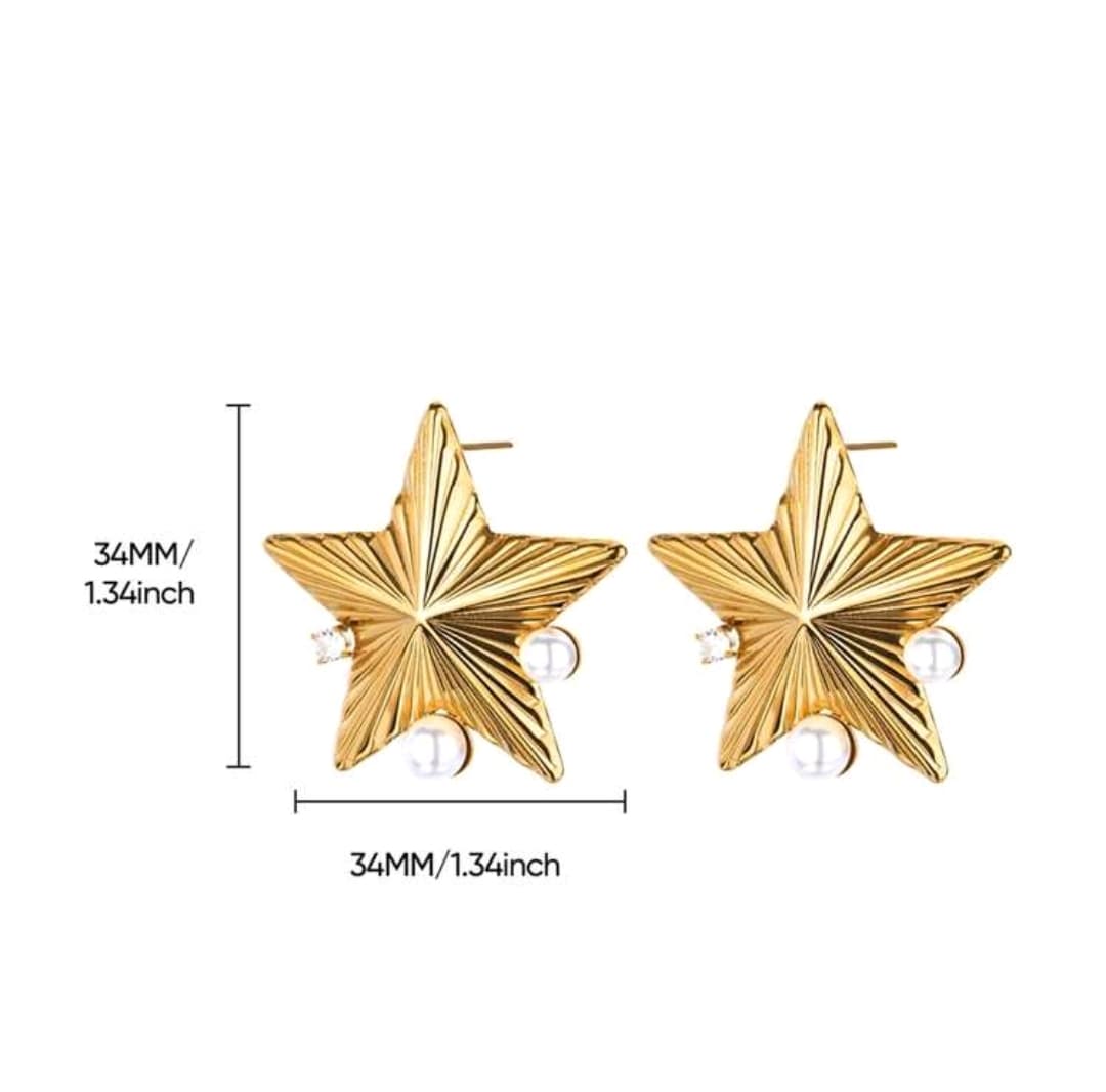 ARETES ESTRELLA PERLADA