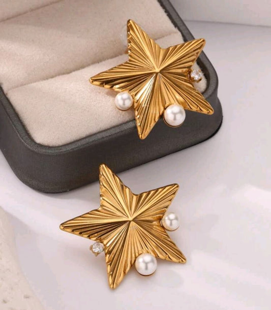 ARETES ESTRELLA PERLADA