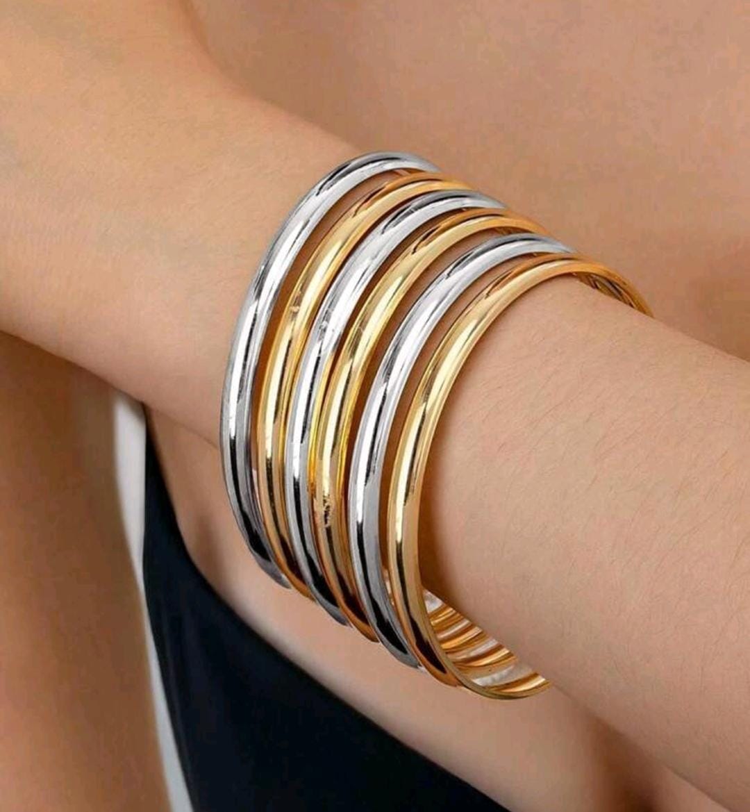 SET PULSERAS BICOLOR