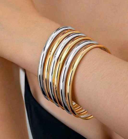 SET PULSERAS BICOLOR